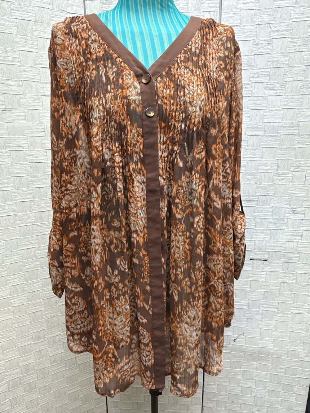 Coldwater Creek Abstract Okay Print Top